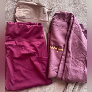 BUNDLE- sweatshirt and 2 crop leggings